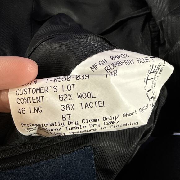 Burberry London Wool Suit Blazer Jacket Black Made in Italy Mens 46 LNG XX - Picture 11 of 12